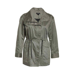 Halogen Green Drawstring Waist Washed Cotton Parka Jacket