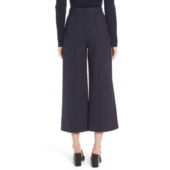 Lewit High Rise Flare Leg Cropped Wool Pants