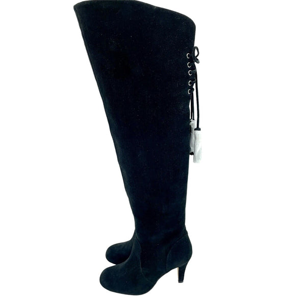 Vince Camuto Cherline Black Suede Leather Over the Knee Boots