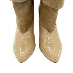 Jeffrey Campbell Rabiosa Patent Leather and Suede Ankle Booties