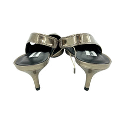 Steve Madden Vera Pewter Patent Leather Pointed Toe Kitten Heel Pumps