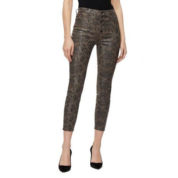 J Brand Lillie High Rise Snake Print Skinny Coated Skinny Jeans