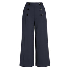 Lewit High Rise Flare Leg Cropped Wool Pants
