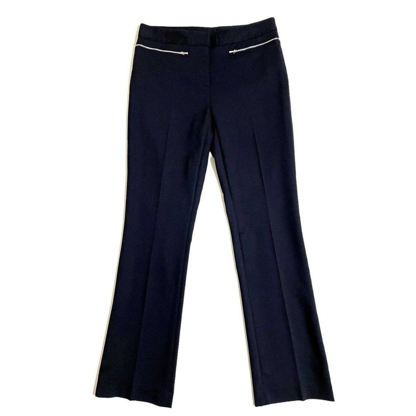 Lewit Wool Blend Pants Navy Blue Flare Leg