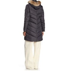 Michael Kors Missy 3/4 Down Faux Fur Hooded Quilted Jacket