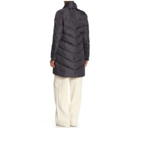 Michael Kors Missy 3/4 Down Faux Fur Hooded Quilted Jacket