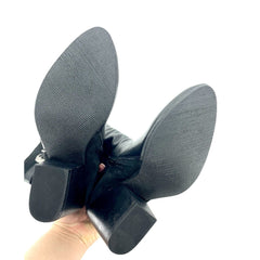 Catherine Malandrino Black Leather & Suede Biker Tall Boots