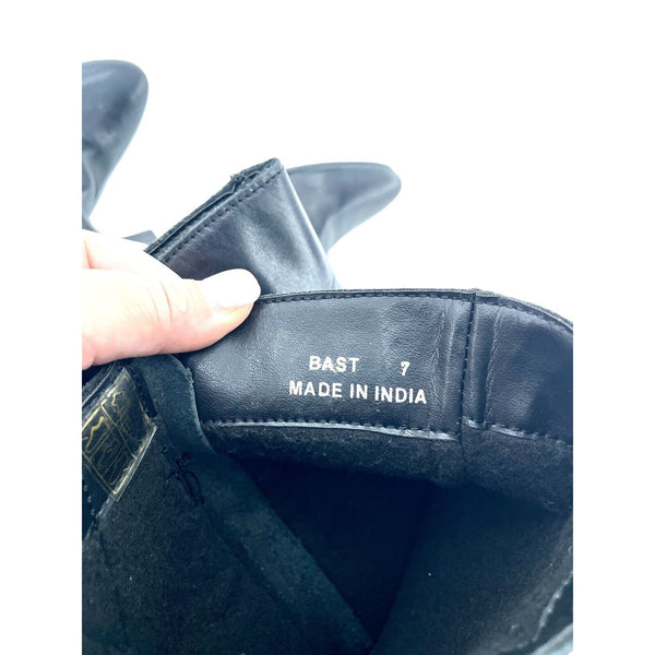 Catherine Malandrino Black Leather & Suede Biker Tall Boots