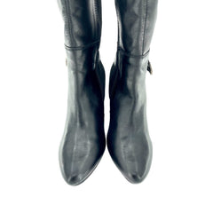 Catherine Malandrino Black Leather & Suede Biker Tall Boots