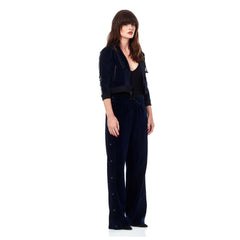 Hudson Aria Dark Obsidian Navy Blue Velvet Track Pants
