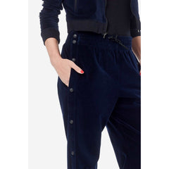 Hudson Aria Dark Obsidian Navy Blue Velvet Track Pants