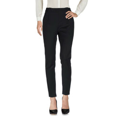 M Missoni Black Slim Pant Wool Blend Front/Ankle Zip Accents