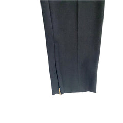 M Missoni Black Slim Pant Wool Blend Front/Ankle Zip Accents