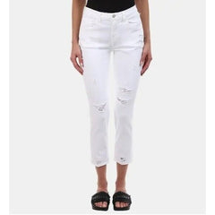 J Brand Sadey Jeans Classic White Mid Rise Skinny in Disconnect Wash
