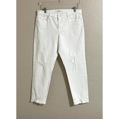 J Brand Sadey Jeans Classic White Mid Rise Skinny in Disconnect Wash