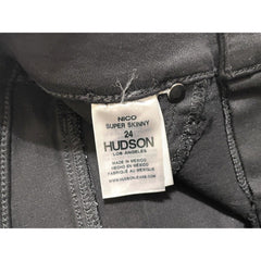 Hudson Jeans Nico High Rise Coated Skinny Ankle Jeans Black Bow