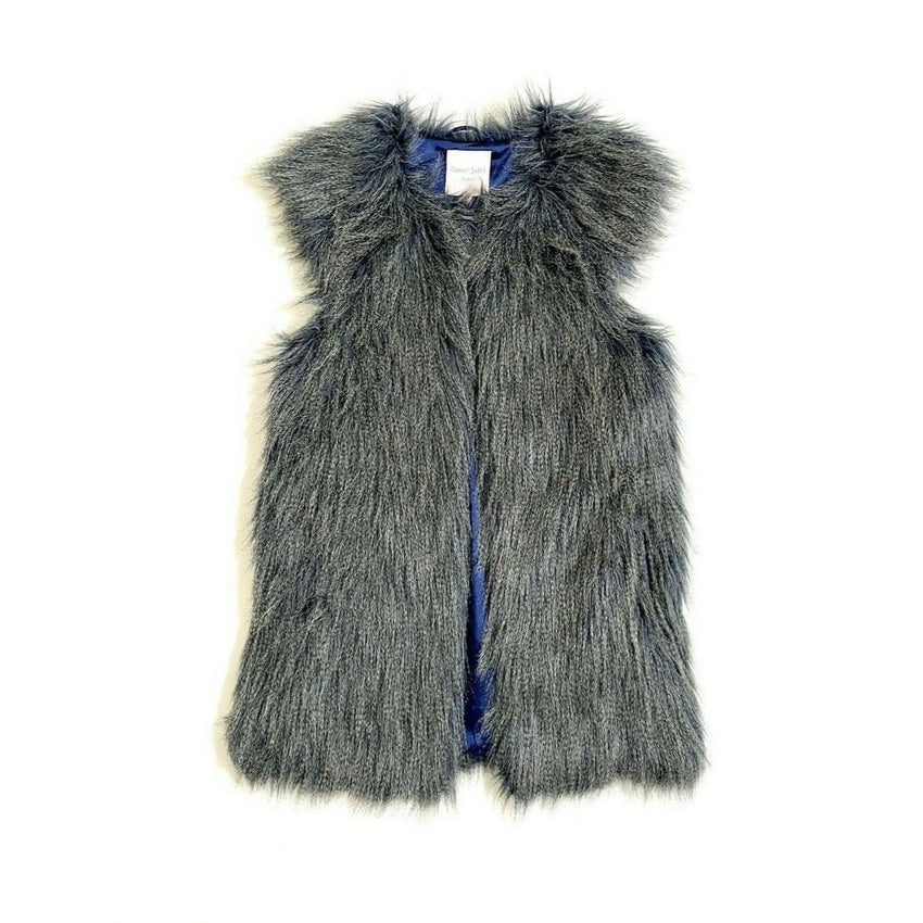 Romeo and Juliet Couture Blue Shaggy Faux Fur Vest
