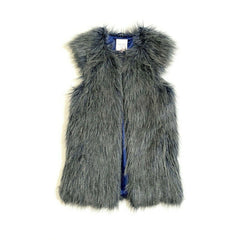 Romeo and Juliet Couture Blue Shaggy Faux Fur Vest