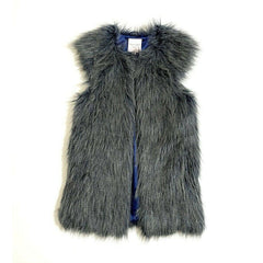 Romeo and Juliet Couture Blue Shaggy Faux Fur Vest