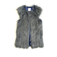 Romeo and Juliet Couture Blue Shaggy Faux Fur Vest