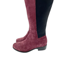 Charles David Burgundy Suede Leather Over-The-Knee Boots