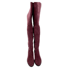 Charles David Burgundy Suede Leather Over-The-Knee Boots