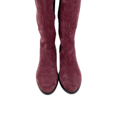Charles David Burgundy Suede Leather Over-The-Knee Boots