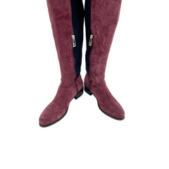 Charles David Burgundy Suede Leather Over-The-Knee Boots