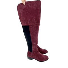 Charles David Burgundy Suede Leather Over-The-Knee Boots