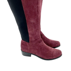 Charles David Burgundy Suede Leather Over-The-Knee Boots