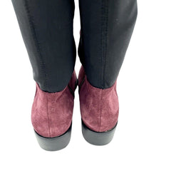 Charles David Burgundy Suede Leather Over-The-Knee Boots