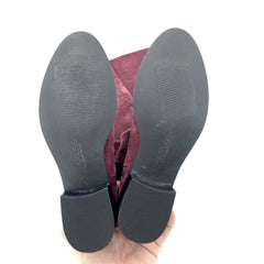 Charles David Burgundy Suede Leather Over-The-Knee Boots