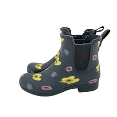 Chooka Flower Rubber Pull On Waterproof Chelsea Rain Boots