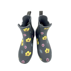 Chooka Flower Rubber Pull On Waterproof Chelsea Rain Boots