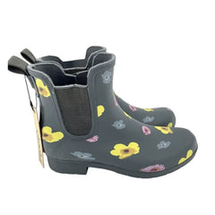 Chooka Flower Rubber Pull On Waterproof Chelsea Rain Boots