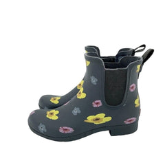 Chooka Flower Rubber Pull On Waterproof Chelsea Rain Boots