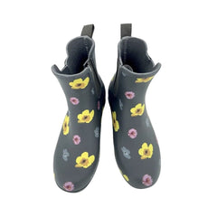 Chooka Flower Rubber Pull On Waterproof Chelsea Rain Boots