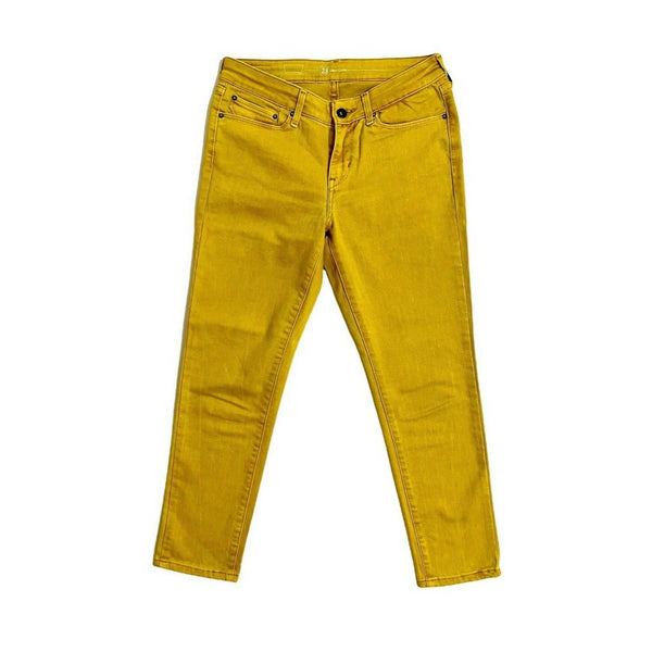 Levi's Demi Curve Mustard Yellow Low Rise Skinny Jeans