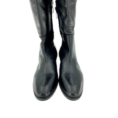 Sam Edelman Pam Black Leather Stretch Back Over the Knee Black Boots