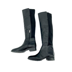 Sam Edelman Pam Black Leather Stretch Back Over the Knee Black Boots