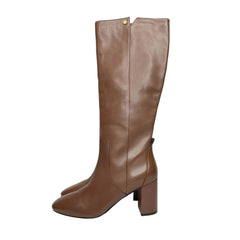 Cole Haan Brown Tall Block Heel Leather Boots