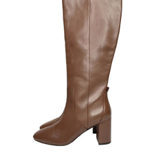 Cole Haan Brown Tall Block Heel Leather Boots