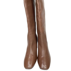 Cole Haan Brown Tall Block Heel Leather Boots