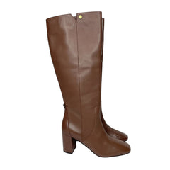 Cole Haan Brown Tall Block Heel Leather Boots