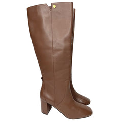 Cole Haan Brown Tall Block Heel Leather Boots