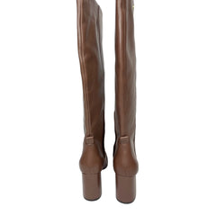 Cole Haan Brown Tall Block Heel Leather Boots