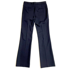 Lewit Wool Blend Pants Navy Blue Flare Leg