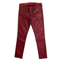 AG Adriano Goldschmied Red Coated The Legging Angle Super Skinny