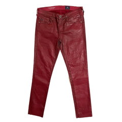 AG Adriano Goldschmied Red Coated The Legging Angle Super Skinny
