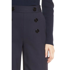 Lewit High Rise Flare Leg Cropped Wool Pants
